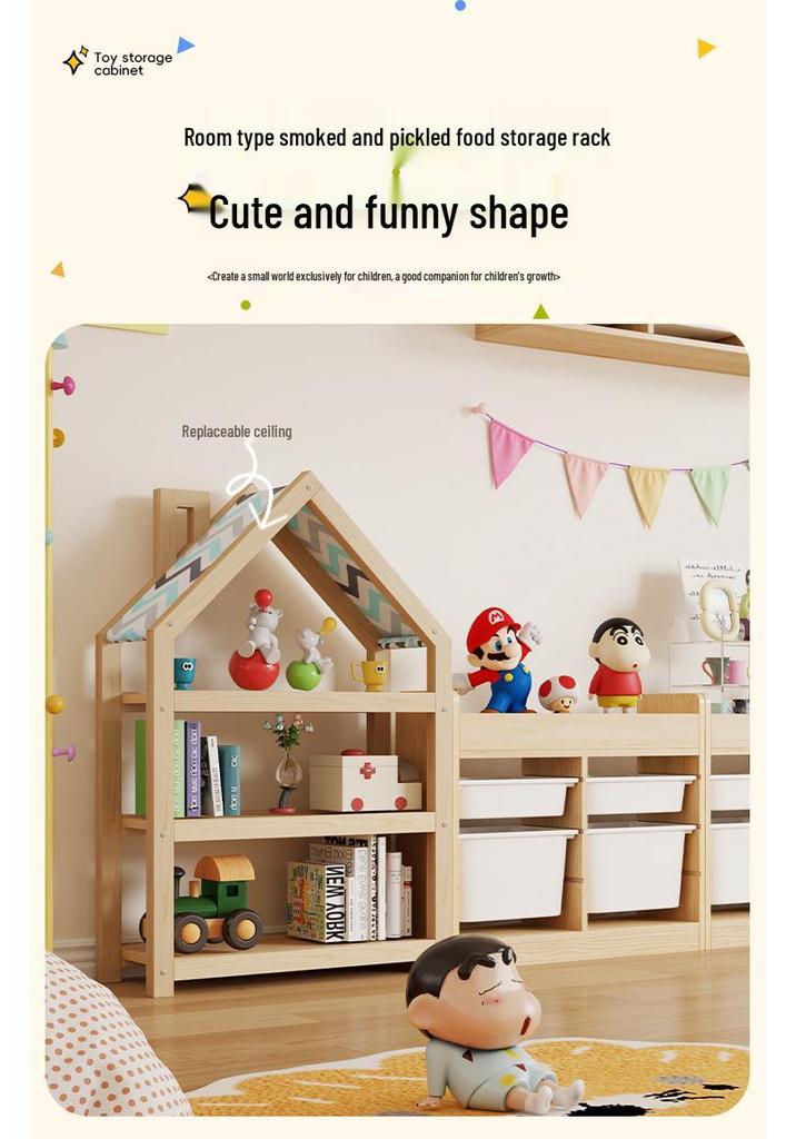 Children's Wooden Toy Storage Rack & Shelf Organizer