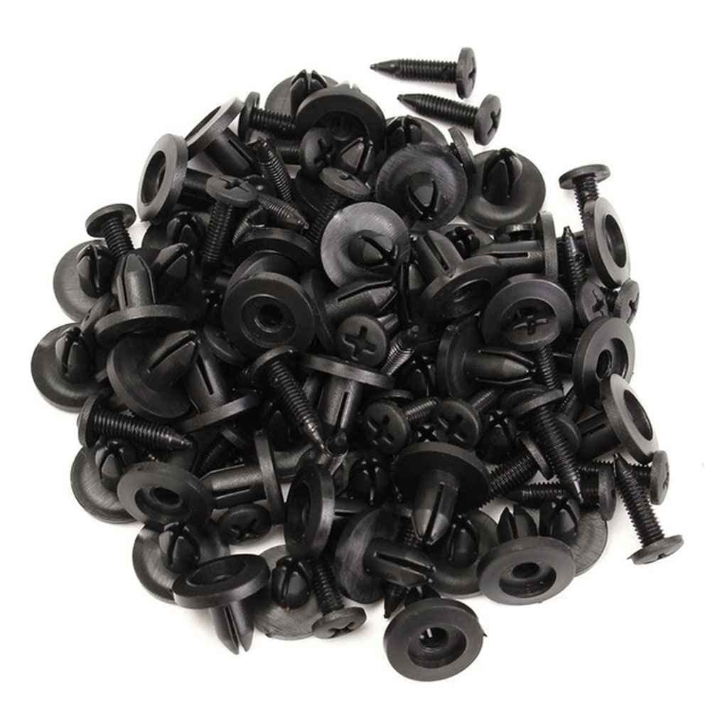 YWLiHcme 50pcs Universal Car Fender Retainer Plastic Clip Portable Vehicle Fastener Rivets 6mm Hole Automotive Push Pins