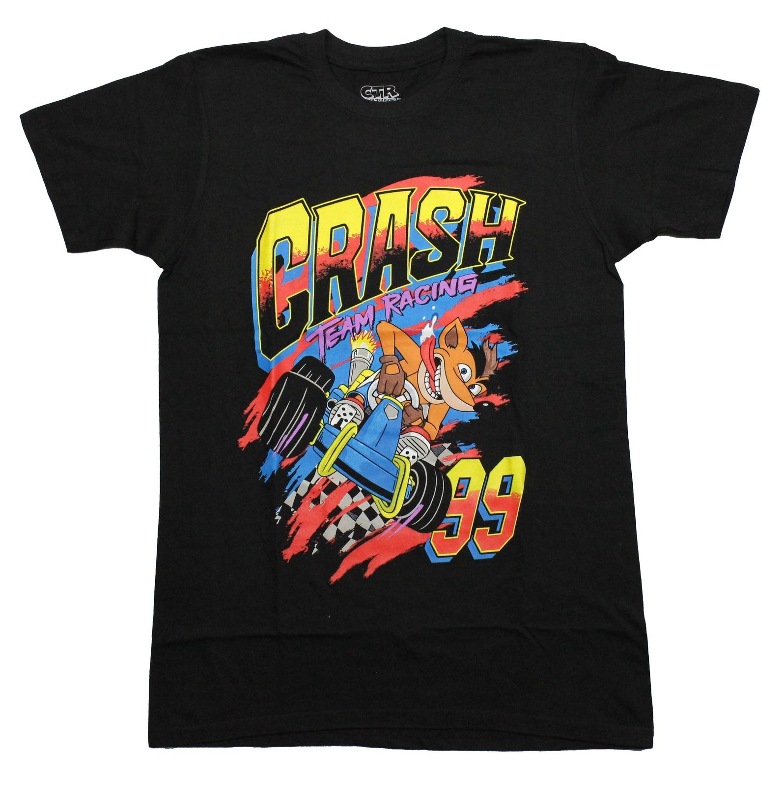 Crash Bandicoot New Adult T-Shirt- Crash Team Racing 99 Color Splash Image XXXL
