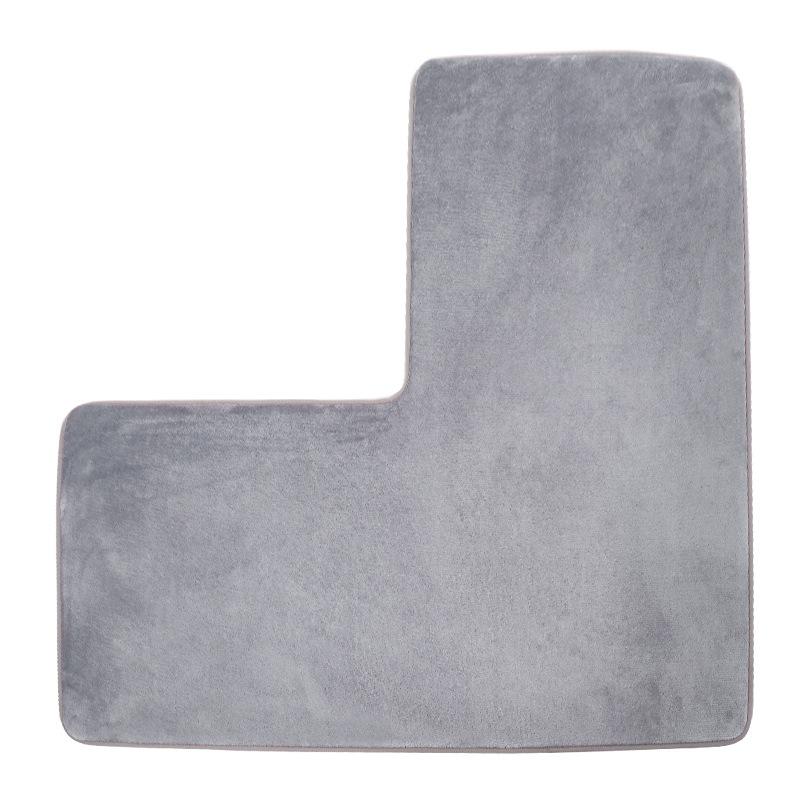 L-Shaped Bath Mat Non-Slip Flannel Memory Foam Corner Bathroom Floor Sofa Mat Absorbent Soft Rug for Shower Toilet Home Decor