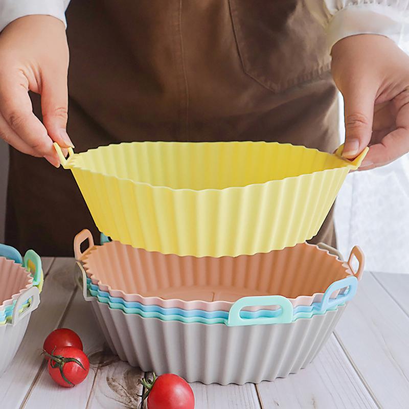 Silikónový košík Hrnček Podložka Vložka do fritézy Pre vzduchovú fritézu Znovupoužiteľná nádoba Príslušenstvo Pan Formička na pečenie Kuchyňa Chránič tvaru