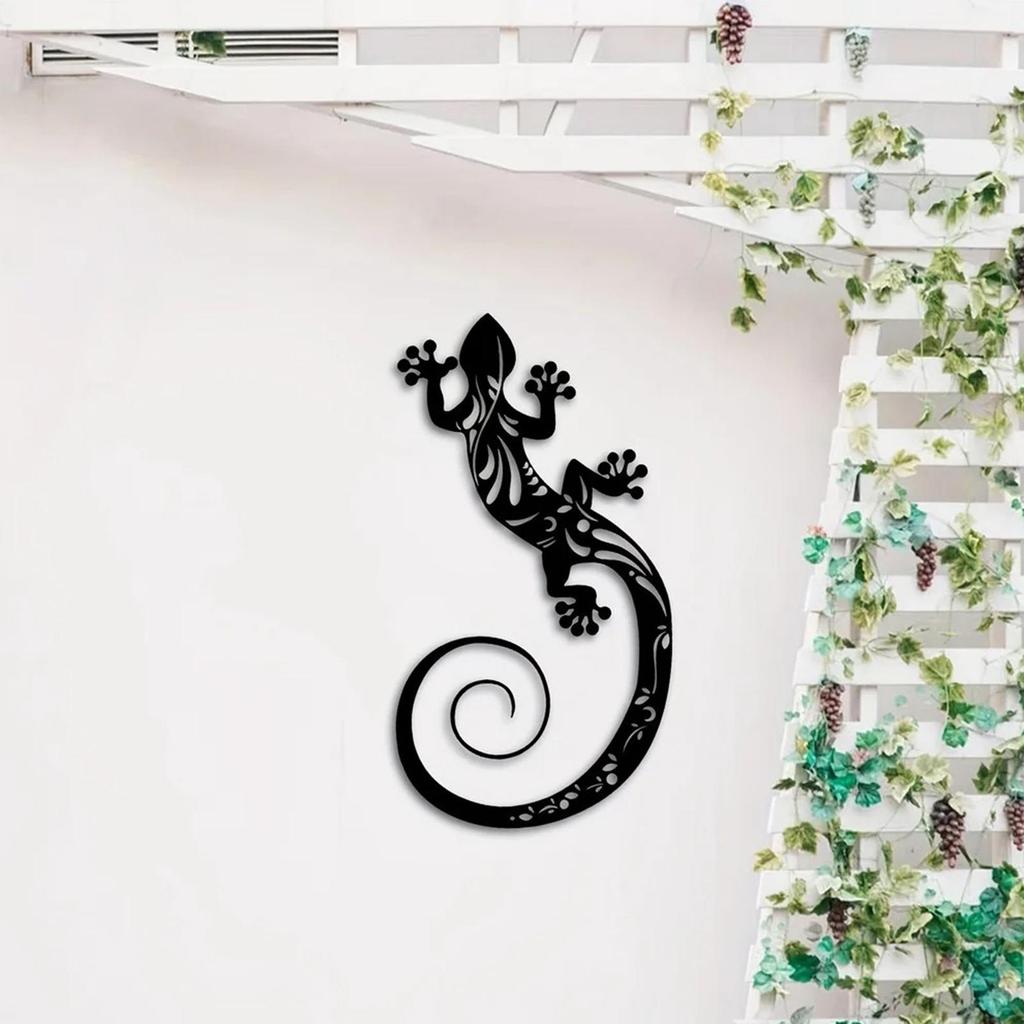 Metal Gecko Decorations Lizard Wall Sculpture Outdoor Gecko Decoration Metal Wall Decor, Bedroom Living Room Decor