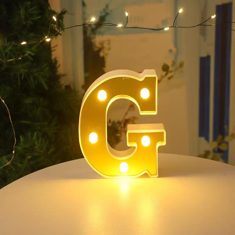 Gold LED Mirror Letter Lights - Romantic Birthday and Festive Décor
