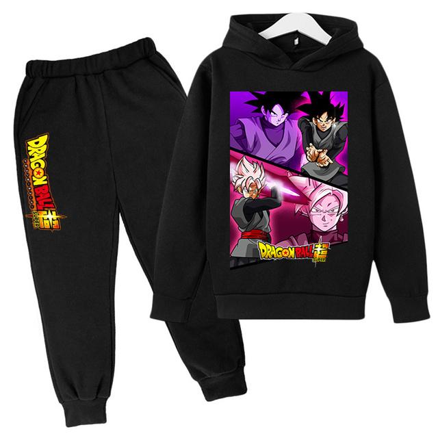 2025 New Anime Dragon Ball Z Hoodie Kids Clothes Boys Baby Girls Clothing Kakarotto Hooded Goku Sweaters Hooded +pants 2pcs