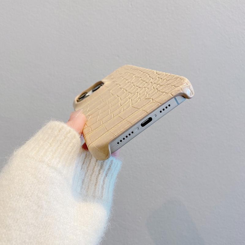 Crocodile Leather Texture Is Suitable for Apple 16promax Phone Cases, IPhone15 High-end 14 Shockproof 13 Luxurious Men's Leather Cases