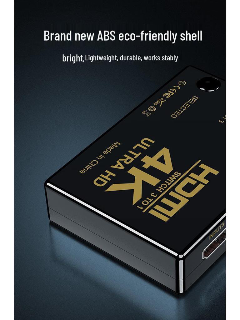 4K HDMI Switch with Remote Control: 5 in 1 Out, 3 in 1 Out, High-Definition Converter