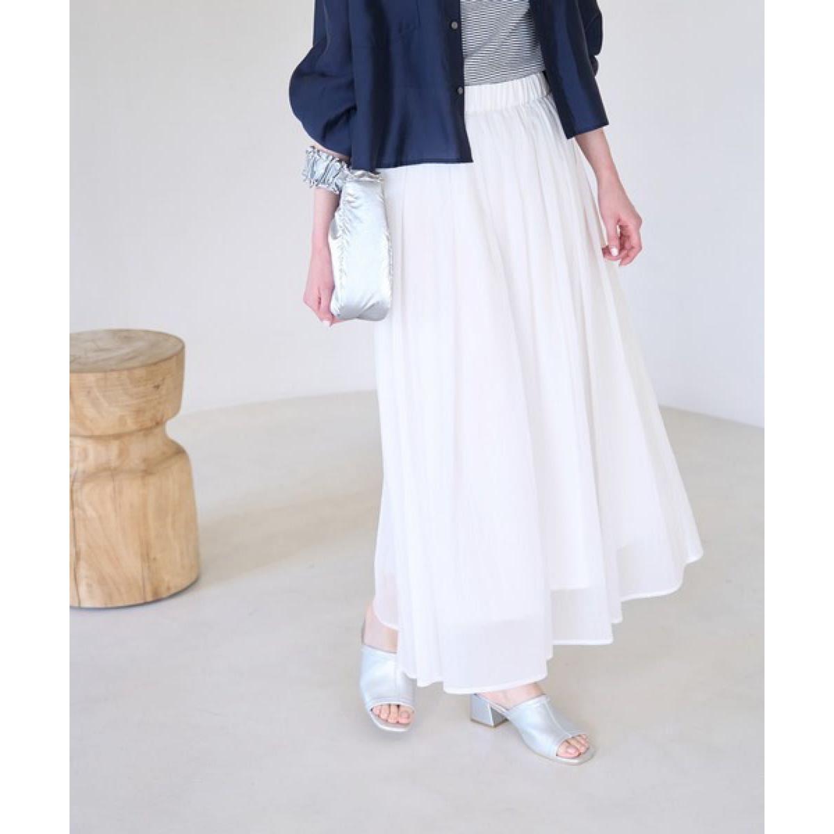 ROPE PICNIC Rope Picnic Skirt Sheer Nylon Gathered Skirt
