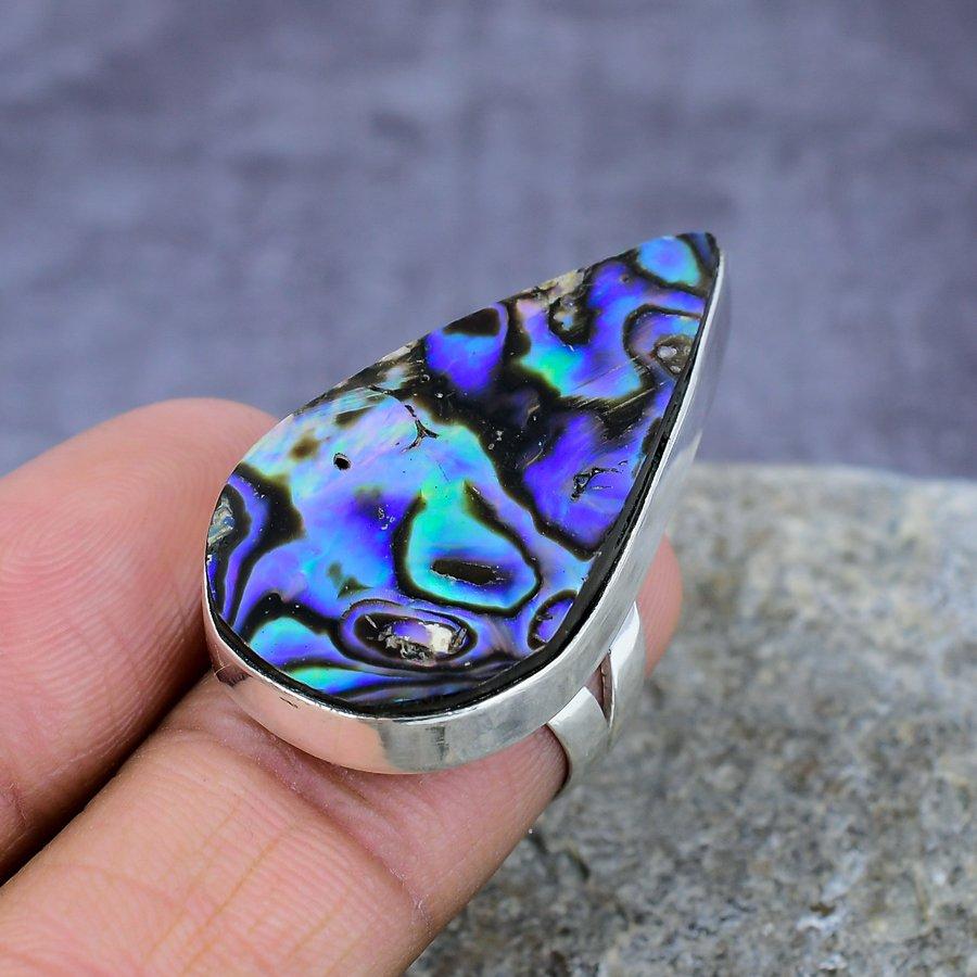 

Abalone Shell Gemstone Handmade 925 Sterling Silver Ring Ювелирный подарок для женщин