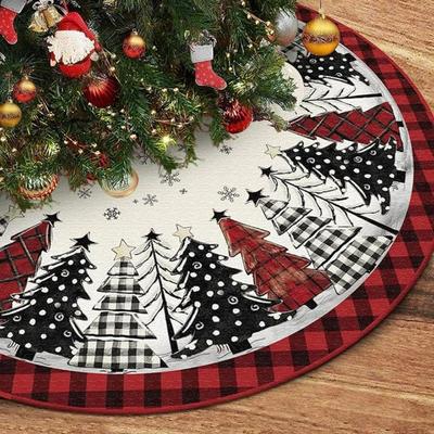 Fustă Nouă pentru Brad de Crăciun Creativă și Rafinată Fustă Imprimată pentru Baza Bradului Șorț Decorativ Decorațiune de Crăciun