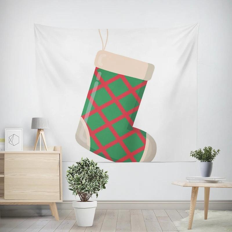 Christmas New Year Socks Pattern Living Room Bedroom Decorative Tapestry