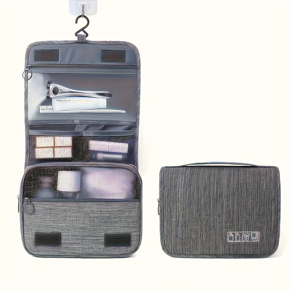 

1pc Oxford Cloth Makeup Organizer Bag with Zipper Closure, Foldable, MultiCompartment for Travel, Men Women, Hand Washable, Ideal for Cosmetics серый