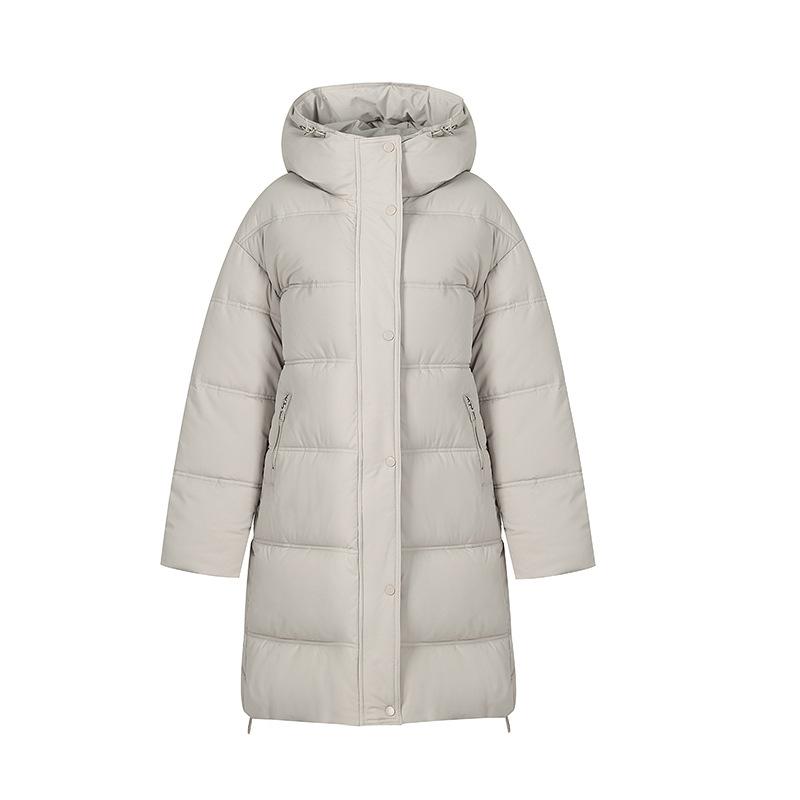 New women's long hooded cold thin jacket down cotton jacket fashion versatile thickened warm high-quality fabric lightweight jacket