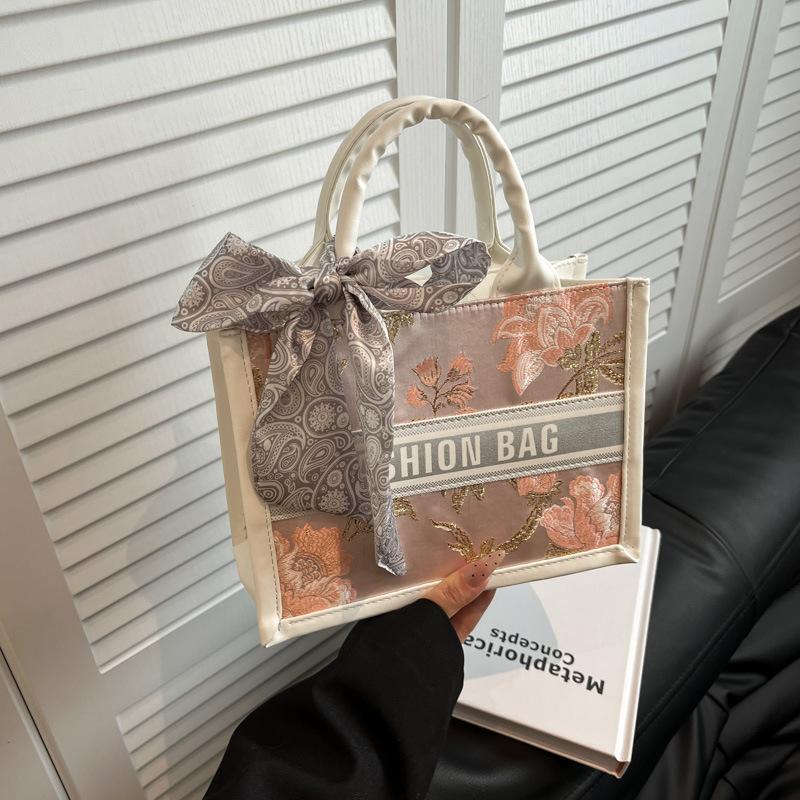 

Сумка-тоут Commuter Letter Bag большой емкости, новая повседневная и модная универсальная сумка-тоут с бантом и шарфом