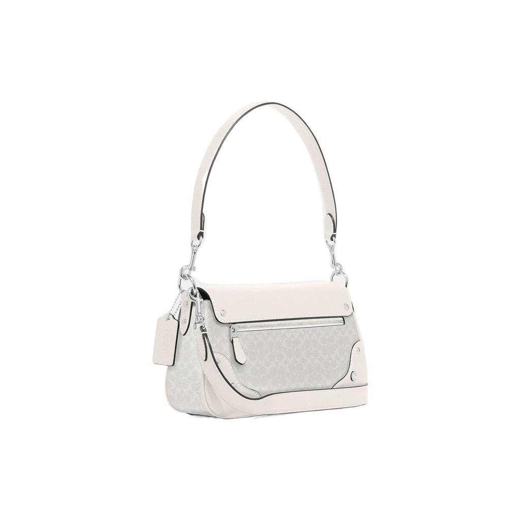 New COACH Millie Canvas With Leather Shoulder Bag, Handbag, Shoulder Bag Women's Ivory Gray/Glacier White CE639-SVVS5