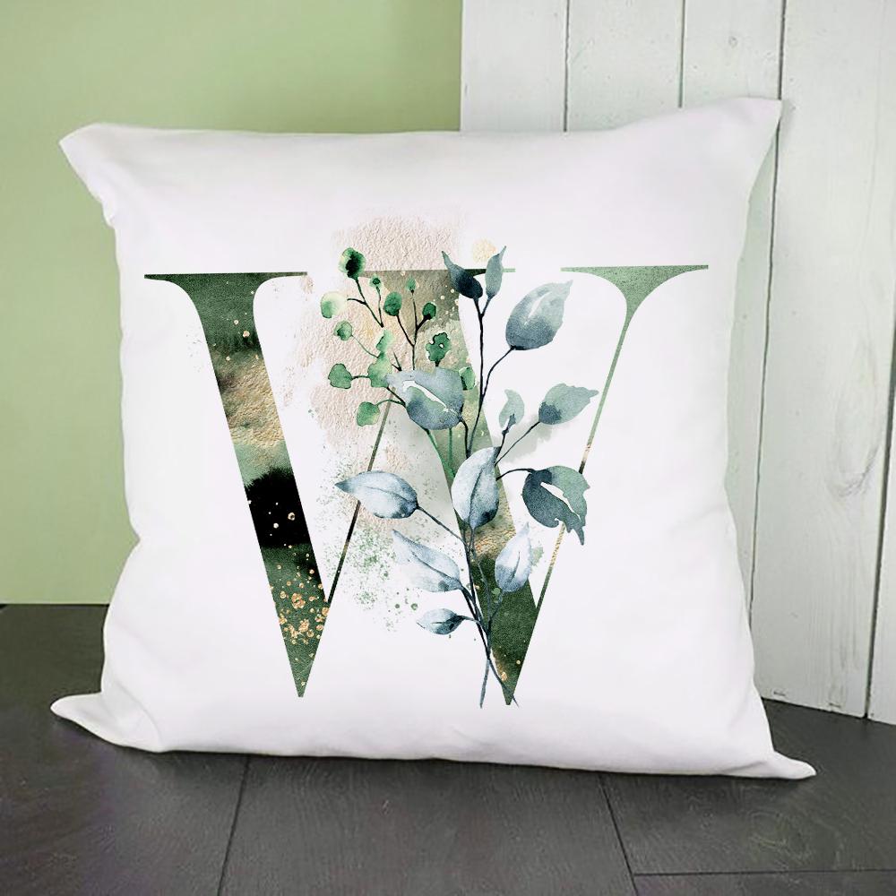 Green Alphabet A B C Printing Pillow Cases Fashion English Letter Home Sofa Living Room Car Decorative Pillowcase Cushion Cover