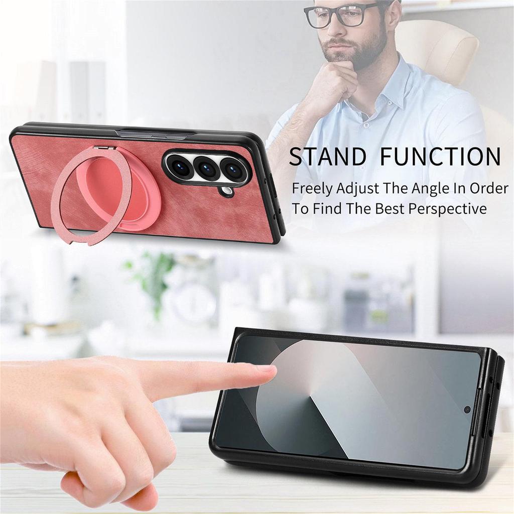 Skórzany portfel etui Galaxy Z Fold6 z miejscem na karty dla Samsung Z Fold7 - Wielofunkcyjne składane etui ochronne