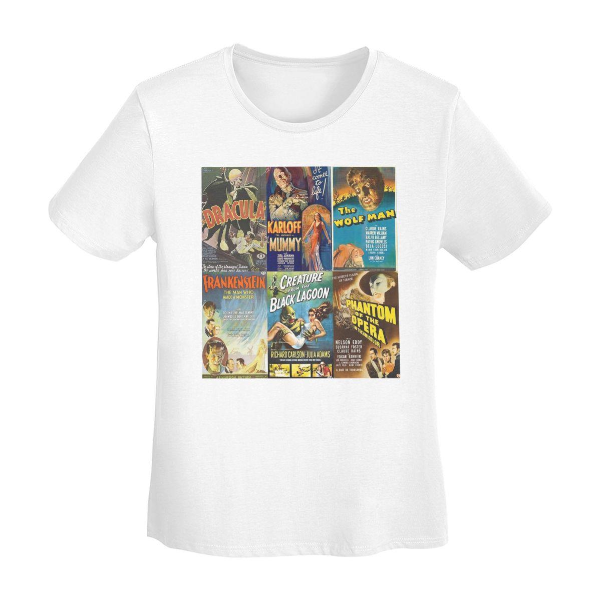 Universal Monsters TShirt Women Short Sleeve T Shirts ONeck Clothes Cotton Summer Tees Streetwear S