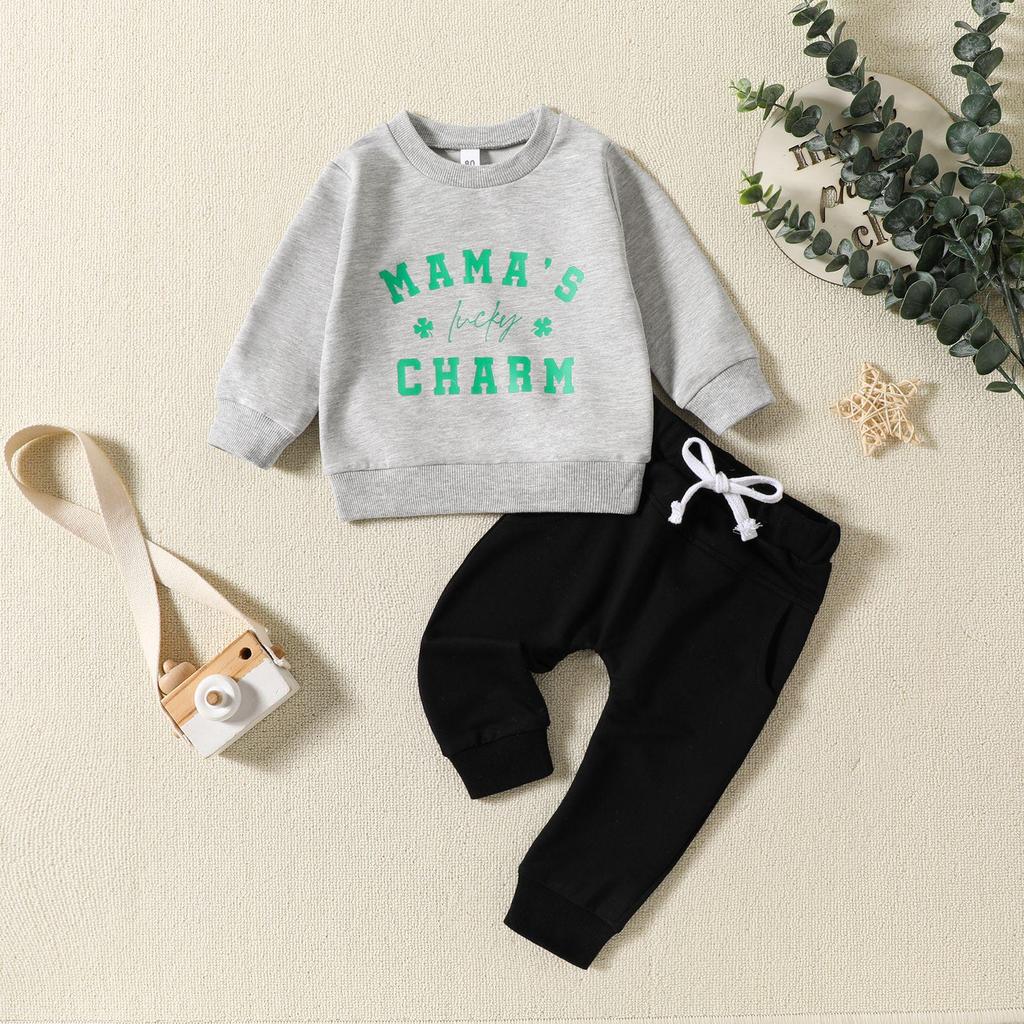 Kleinkind Langarm Oberteil & Hose Set - Frühling/Herbst Sportbekleidung für Jungen & Mädchen