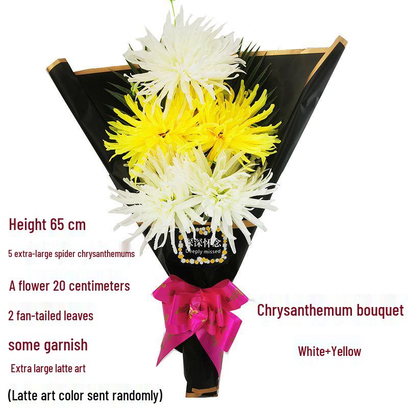 Qingming Chrysanthemenstrauß: Seidenblumen (künstlich) für das Gräberfegen und Friedhofsgedenken