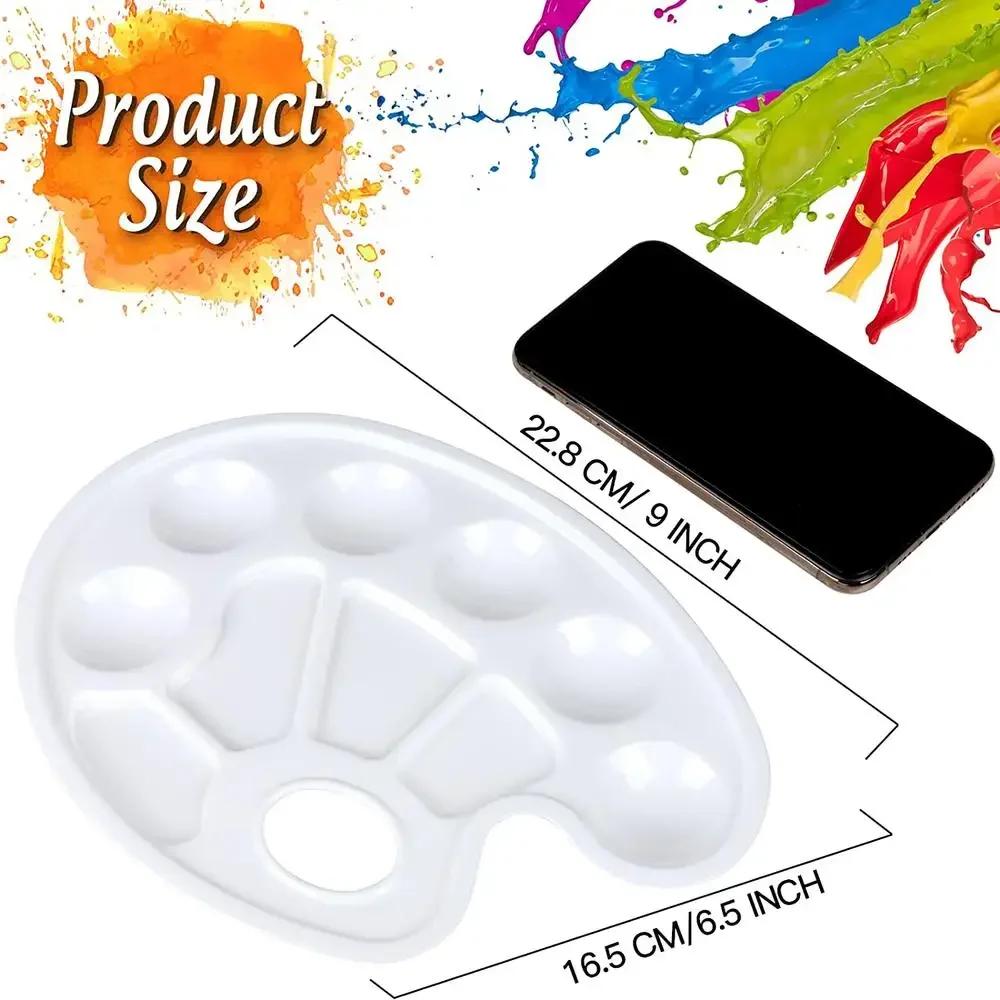 White Painting Supplies Color Mixing Paint Pigment Tray Round Palette For Watercolor Gouache Acrylic Painting Art Supplies