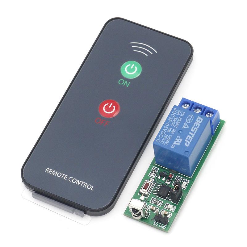 Placa Módulo Driver de Relé Interruptor de Acionamento Receptor Infravermelho de 1 Canal 5V + Controle Remoto Ativo
