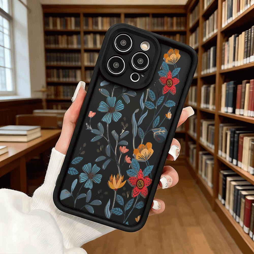 Colorful Floral Vines Soft TPU Phone Case for iPhone 17 16 15 14 13 12 11 Pro Max Plus Shockproof Anti-Slip Cover