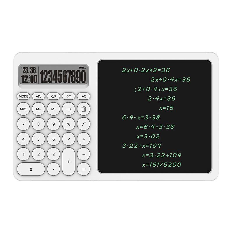 LCD Writing Tablet with Calculator & Stand - Desktop Office Calendar & Message Board