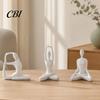 Lustrous Gold Figurine 3Pcs Abstract Yoga Figure Sculpture Set, Hollow Dancer with Glossy Matte Silver Black Contemporary Interior Accents Nude