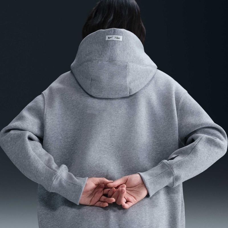 Nike Phnx Flc Os Hdy Logo Loose Warm Hoodie Women hoodies Gray FQ7043-063