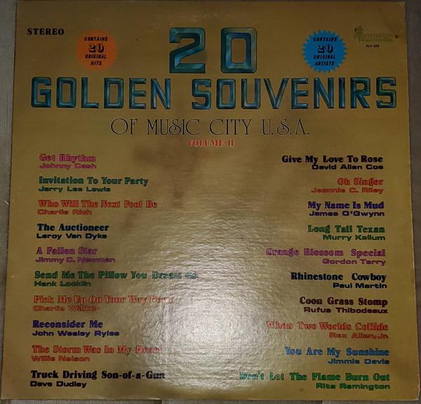 

LP Record VARIOUS 20 Golden Souvenirs Of Music City PLP533 Plantation Reco US CountryFolk Used