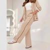 2025 Euro-American Ribbed Solid Color Fashion 2-Piece Set