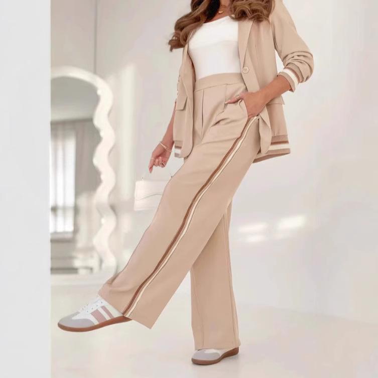 2025 Euro-American Ribbed Solid Color Fashion 2-Piece Set