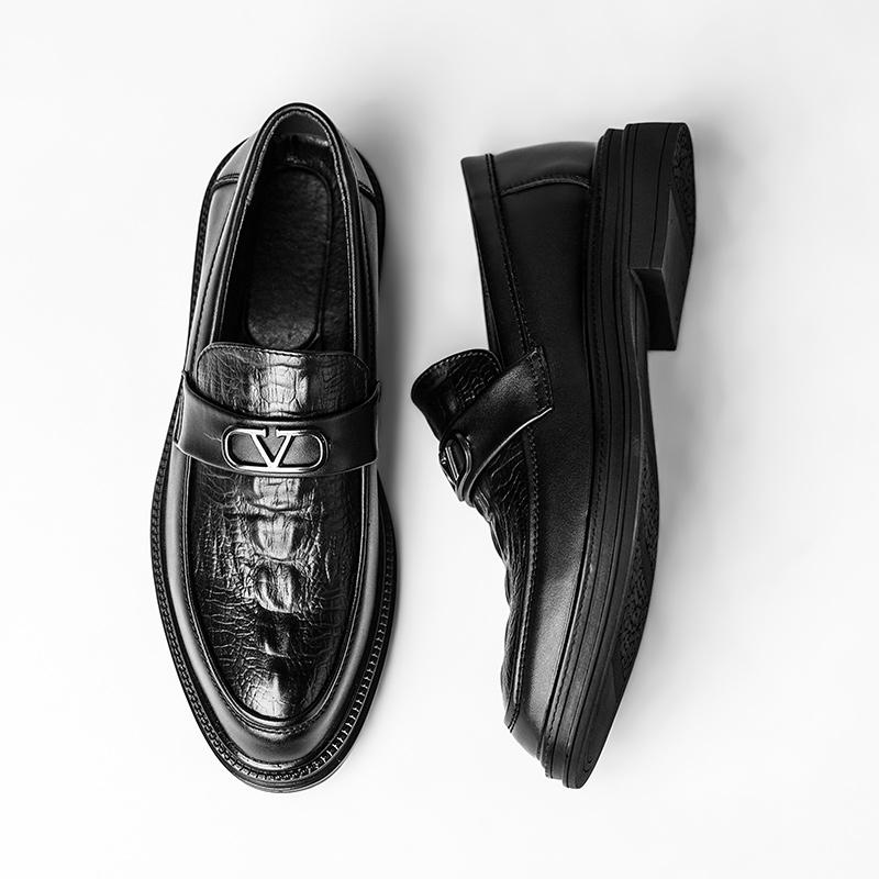 

Мужские дышащие деловые формальные кожаные туфли модные мягкие повседневные туфли JZ-6603 44 чёрный