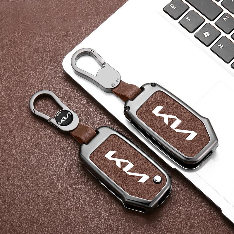 Zinc Alloy Leather Car Key Case Cover For Kia Ceed 2023 CD Forte 2018 2019 2021 Cerato 2019 K3 Gt Seltos Sportage 2020 Sorento