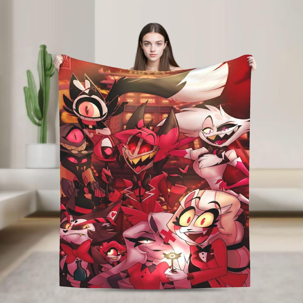Hazbins Hotels Anime Blankets Quality Soft Warm  Bedding Throws Winter Decorative Living Room Print Bedspread