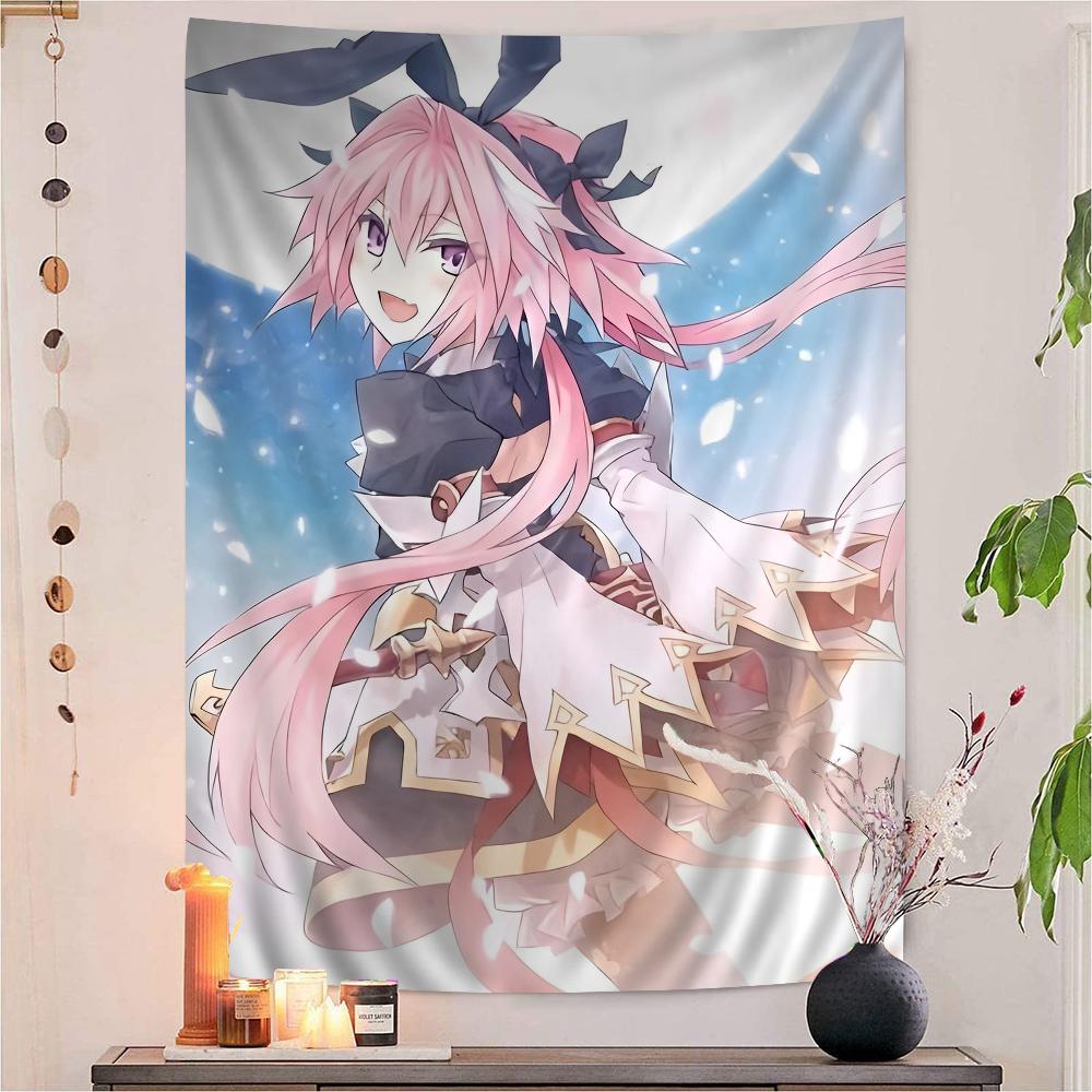 Fate Apocrypha Astolfo Anime Tapestry Hippie Flower Wall Carpets Dorm Decor Cheap Hippie Wall Hanging