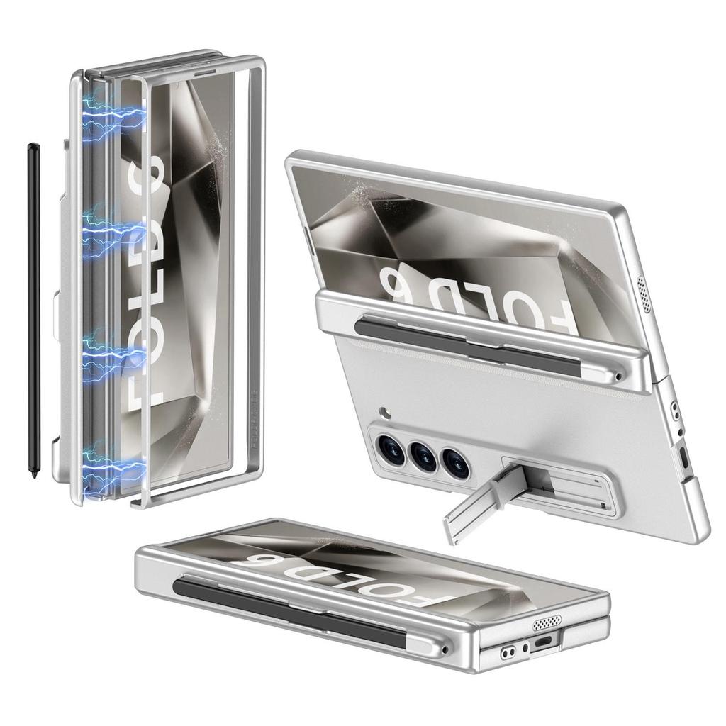 Samsung Fold6 Pen Slot Case: Cross-Border Folding, Magnetic Flip, Hinge Protection.