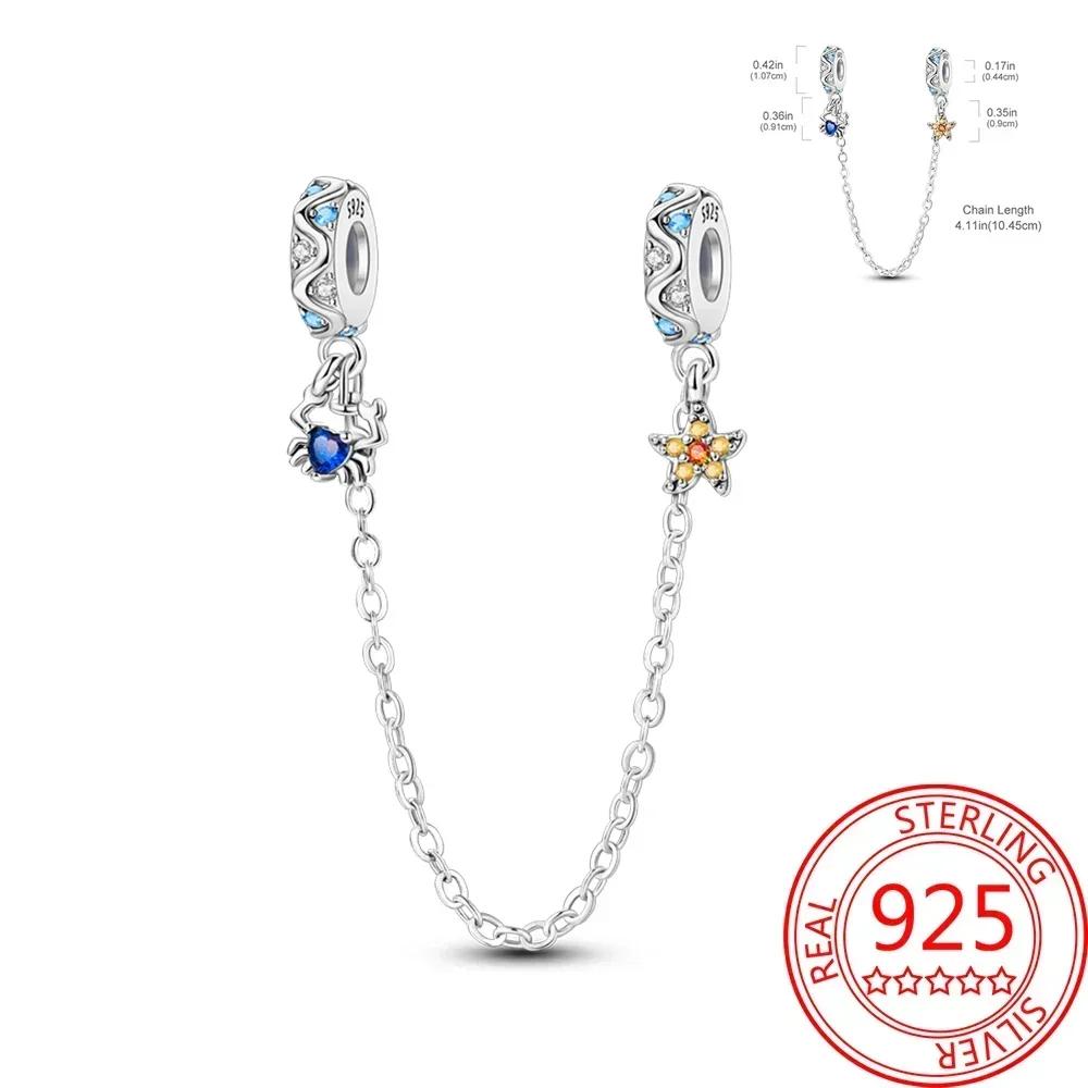 Kupfer Blau Ozean Serie Perlenanhänger Passend Für Das DIY Armband Der Marke Damenschmuck Freundin Geschenke