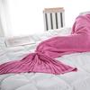 Solid Color Mermaid Tail Knitted Bed Sofa Sleeping Rest Blanket Home Decoration