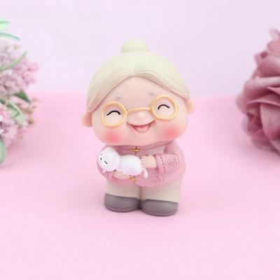 2396 Cute Elderly Couple Figures for Birthday Cake Decoration Figurine Baking Accessories