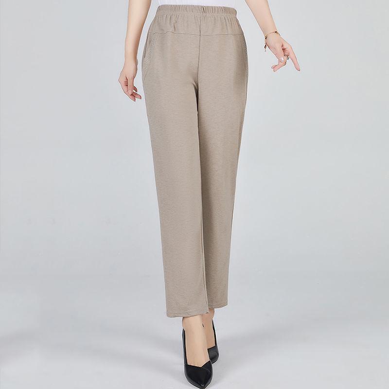 Fashiona Korean Commuting Cotton Hemp High Waist Casual Pants Women's Solid Diamond Pocket Breathable Loose Straight Trousers