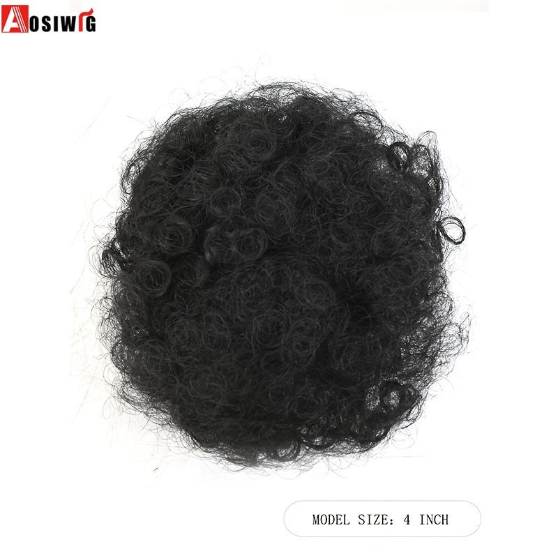 Synthetic Afro Puff Ponytail Kinky Curly Hair Bun Piece with Clips In Updo Extensions for Black Women