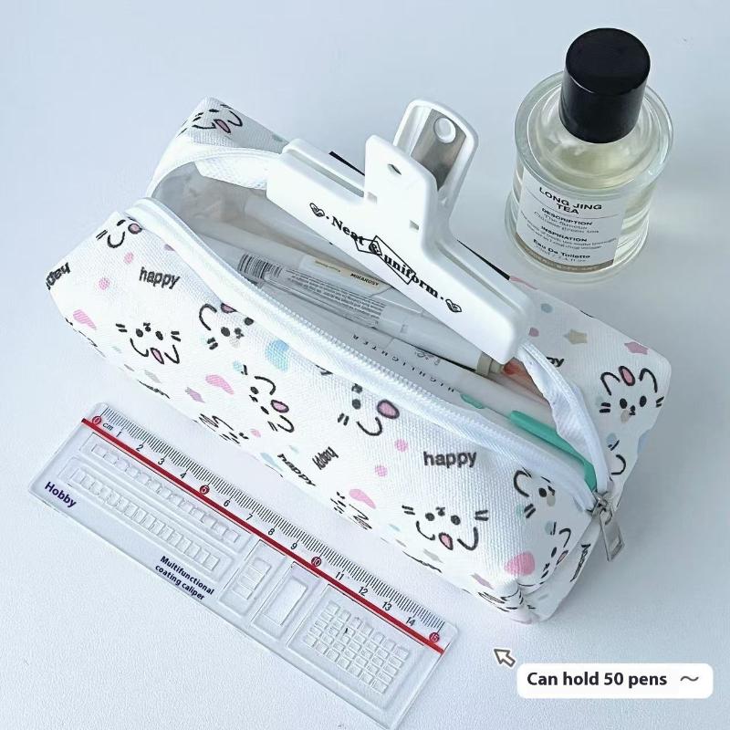 

Милый пенал с котиком в горошек и звездочку, мультяшный пенал большой вместимости, многофункциональная сумка для хранения, школьные канцелярские товары, подарки для студентов