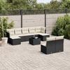 VidaXL Garden Lounge Set with Cushions 10 Pcs, Patio Sofas, Patio Furniture Set, Outdoor Furniture, Black 3250115