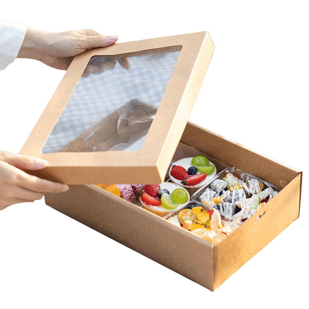 2Pcs Picnic Lunch Box Disposable Fried Chicken Paper Box Afternoon Tea Picnic Box Birthday Party Supplies