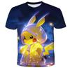 2026 New Anime Pikachu Children 3D Fashion Casual T-shirt Pokemon Boys Girls Kids Cosplay Yellow Clothing T-shirt Short Sleeve