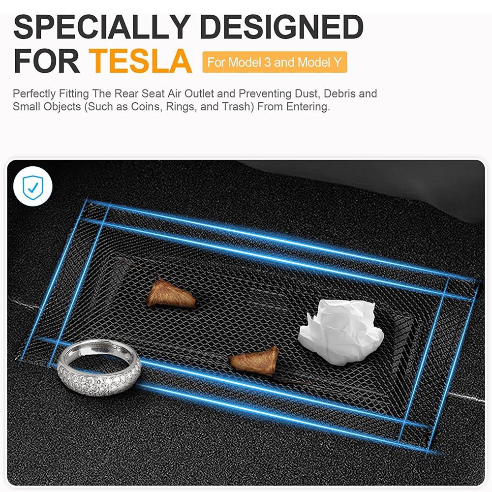 Air Outlet Cover For Tesla Model 3 Y Under Seat Air Vent Mesh Anti-Blocking Dust Protective Net Car Styling Interior Accessories