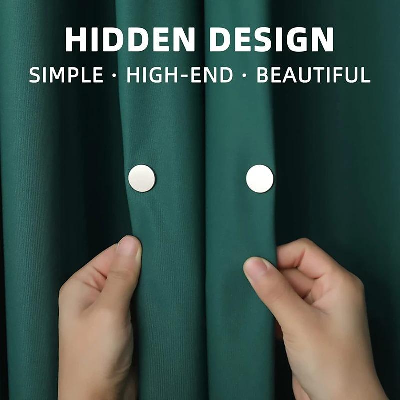 10-1Pair Curtain Magnetic Button Detachable Curtain Fix Fastener Clip Prevent Light Adjustment Window Screen Close Magnet Buckle