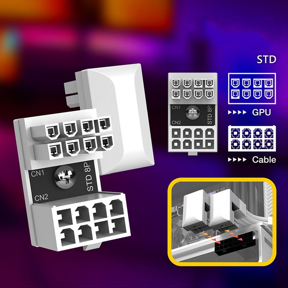 180 Degree Angled Turning Connectors Desktop Computer U Shaped 8 Pin Female To 8 Pin Male Adapter Accessories for Graphics Card