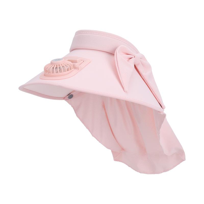 Summer Eaves with Fan Hat Women's Outdoor Travel Sunshade Empty Top Hat Fashionable Versatile Sunscreen Sun Hat